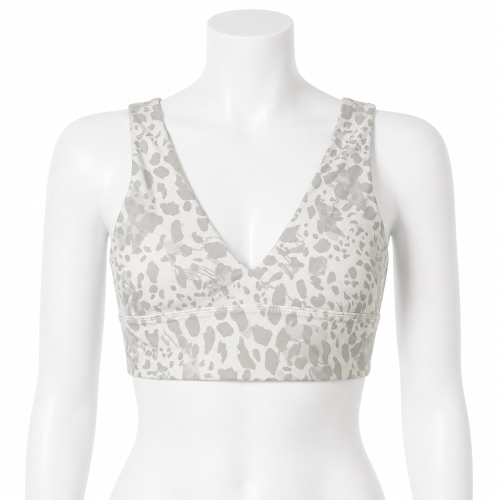Lululemon Align V-Neck Bra Light Support A/B Cup Women's 2 Cheetah Camo